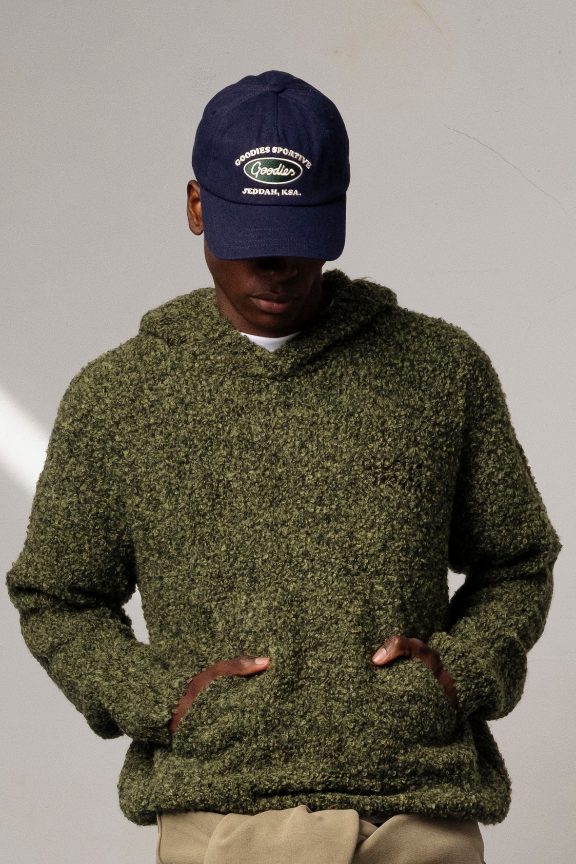 NAVY AND GREEN CAP