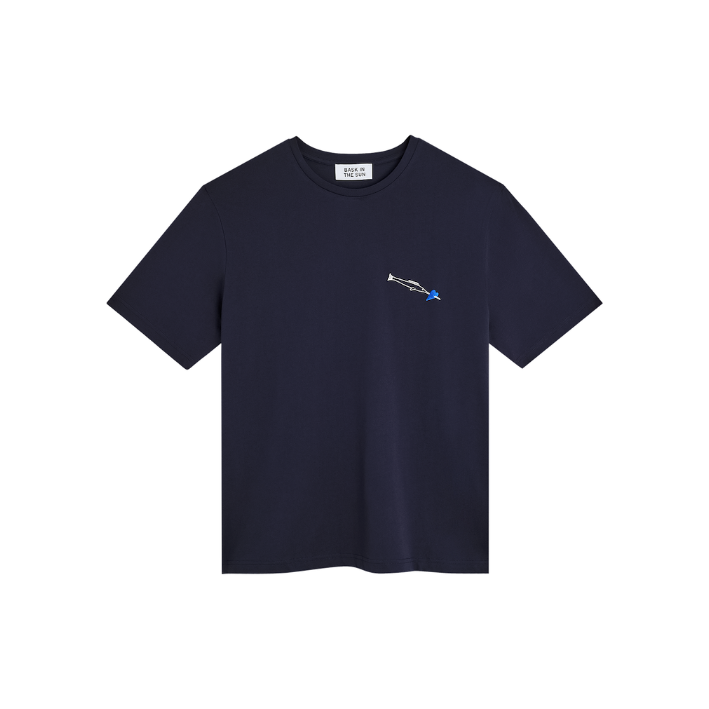 BASK IN THE SUN HEART TEE NAVY