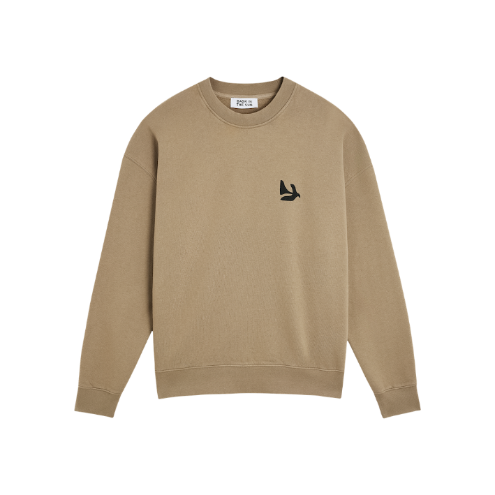 BASK IN THE SUN PEACE SWEAT ALMOND