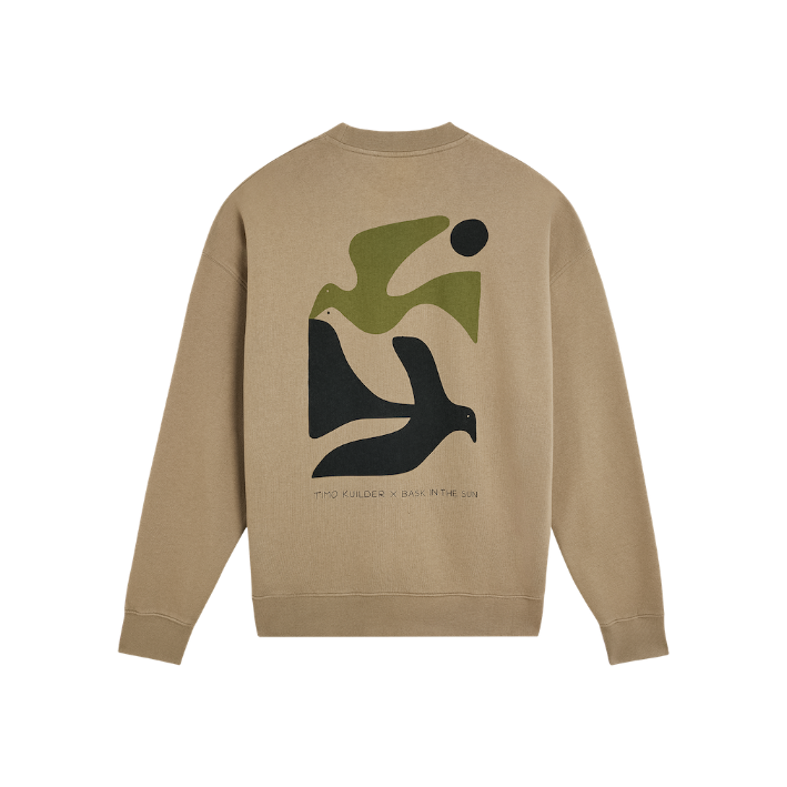 BASK IN THE SUN PEACE SWEAT ALMOND